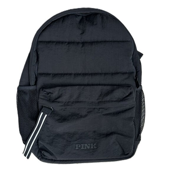 Victoria's Secret PINK Quilted Puffer Backpack Black Like New no signs of use - Picture 1 of 7